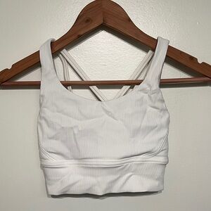 Lululemon Athletica White Ribbed Sports Bra